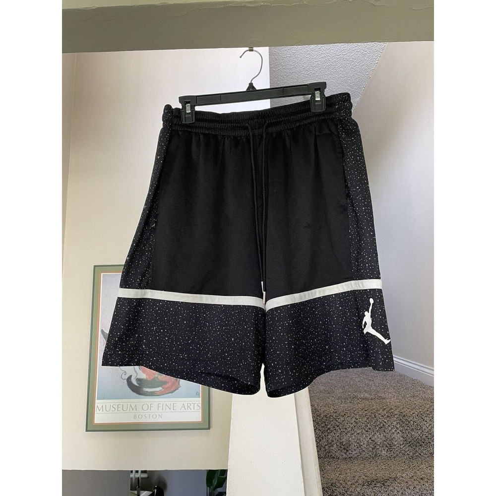 Air Jordan Mens XL Jumpman Basketball Shorts Black Gray Dots